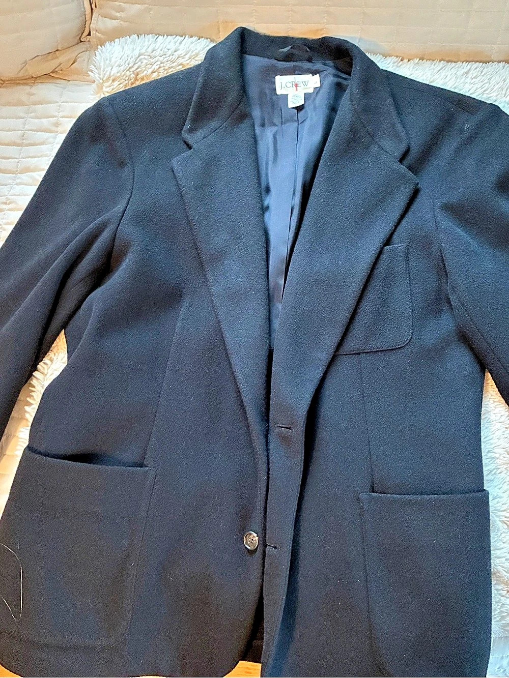 J.Crew Wool Blazer in Black Size Large Like New